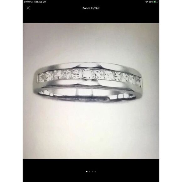 Gorgeous 1 Ct. Round Cut Princess Set Sim Diamond Eternity Band Ring Sz 9 - Picture 1 of 4